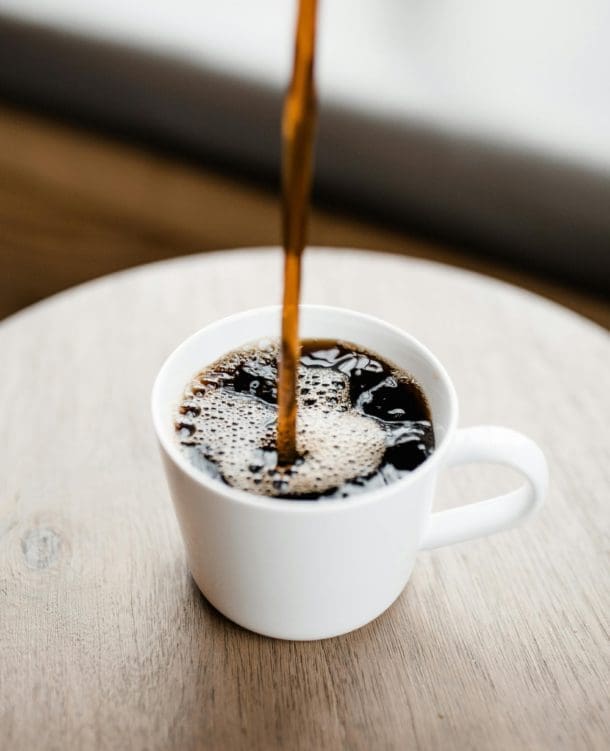 Pouring a cup of coffee